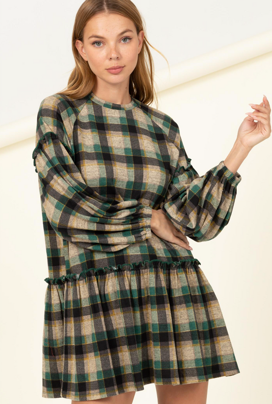 Flannel Babydoll Dress